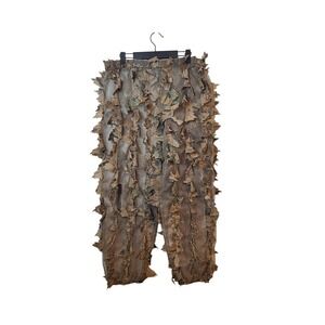 Vtg Mens Camo Wear Leafy Ghillie Pants Med 3D Camo Mesh Polyester Hunting Gear